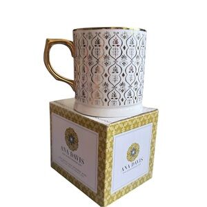 NWB Vandor Ana Davis Lola Shimmer 12 oz. Ceramic Mug, Peony Pink